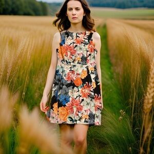 Calvin Klein Black Floral Dress